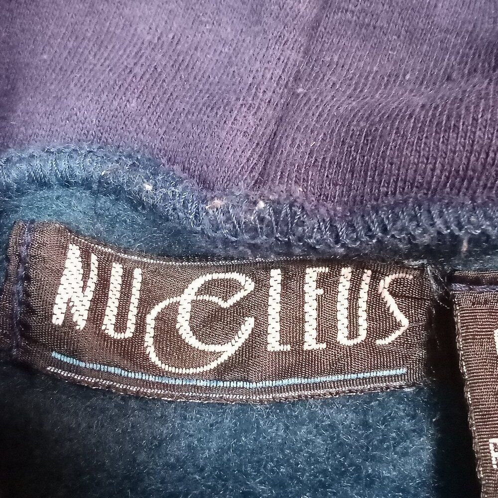 Vintage Nucleus Zipper Hoodie Sweatshirt Navy Blue View 5